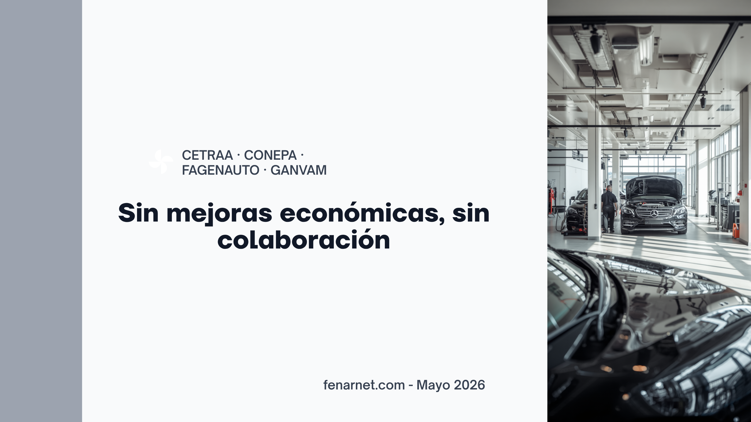 Las organizaciones del sector suspenden su asistencia a actos de MAPFRE ante la falta de avances en las condiciones económicas de los talleres